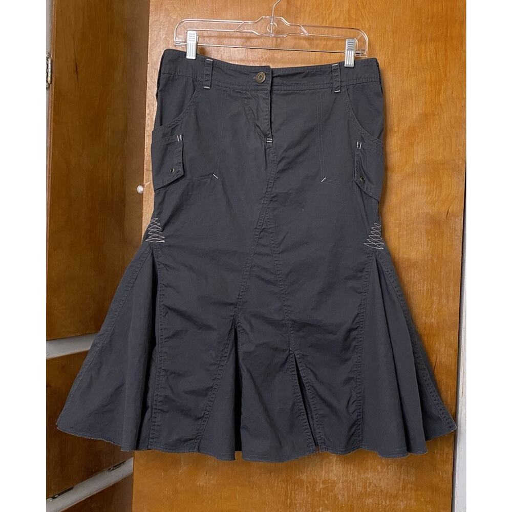 Vintage Y2K Cargo Mermaid Skirt Tulip Fairy Low Rise Futuristic Midi Alt Sz M